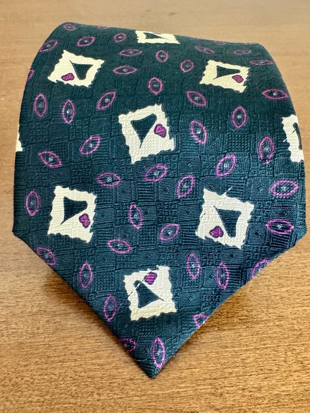 Ferrell Reed for nordstrom Vintage 100 % Silk Neck tie Retro Mid Mod Print EUC